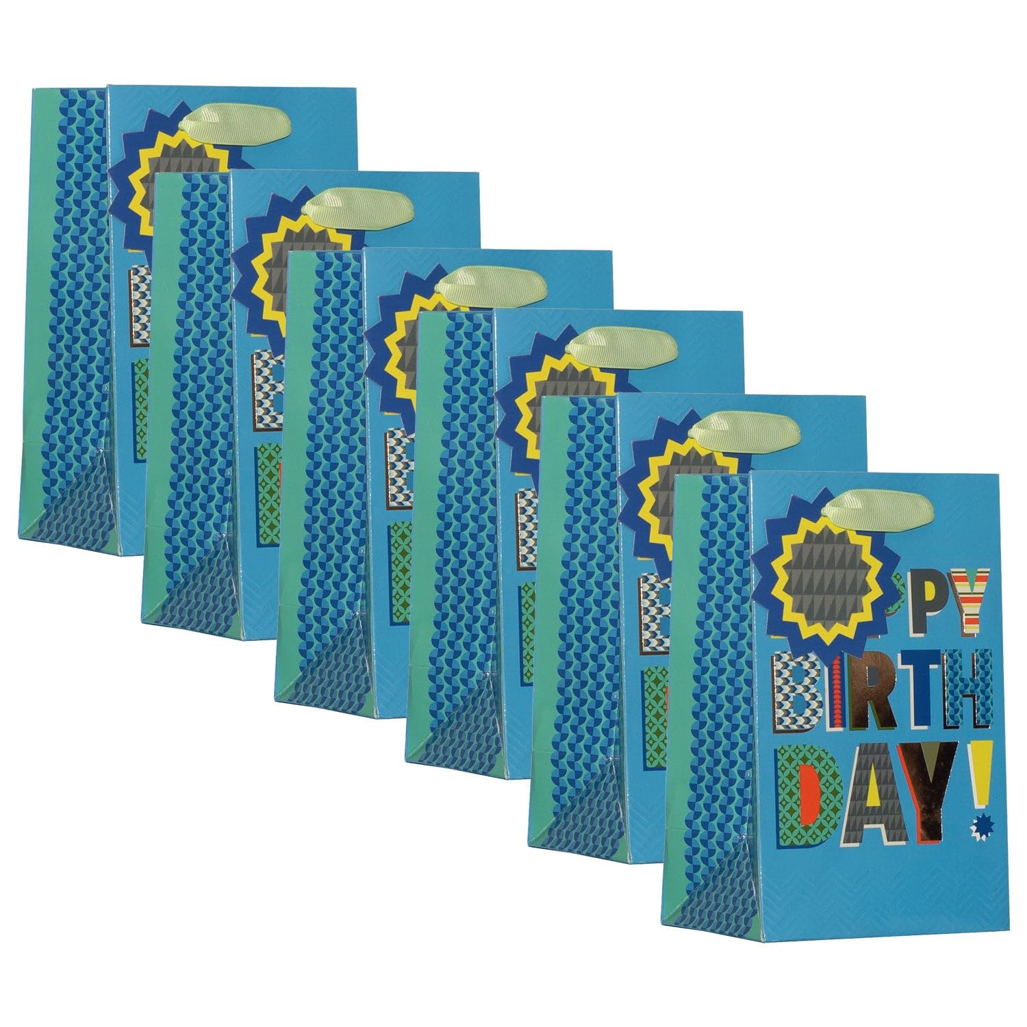 Design By Violet Happy Birthday Message Small Paper Gift Bags Pack of 6