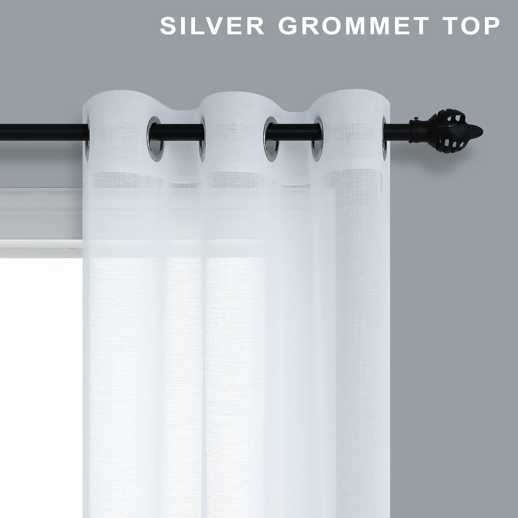 Topfinel Tende per Interni Soggiorno Camera da Letto Cameretta Bimbo Voile Semitrasparenti Righe Con Occhielli Strisce Decorativi Per Tenda Finestra Balcone Casa 2 Pannelli 140x260cm Grigio