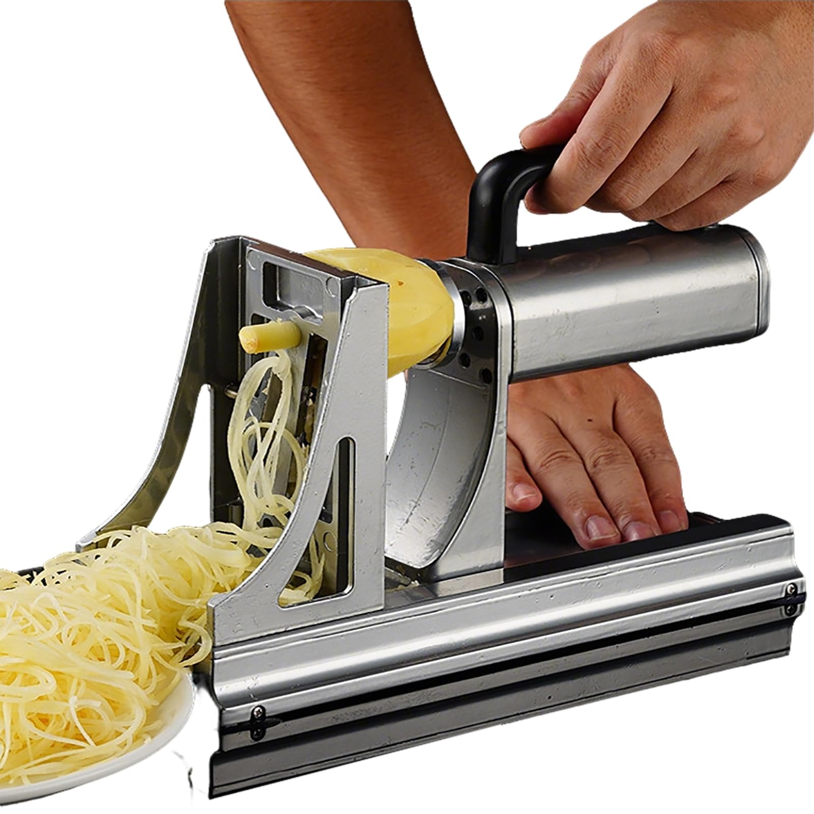 MObyat Vegetable Cutter That Produces Thin, Electric Potato Shredder and Slicer, 2mm 3mm 4mm Adjustable Thickness, Noodle-like Potato Shreds, Easy To Use and Clean, for Cutting Potatoes, Radishes