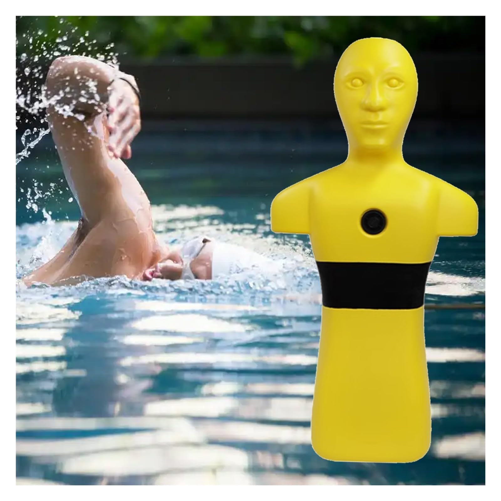 Plastic Water Rescue Training Model, Orange Yellow Swimming Teaching Tools, Realistic Water Life-Saving Training Dummy for Kids'/ Adult Water Safety Education(Yellow)