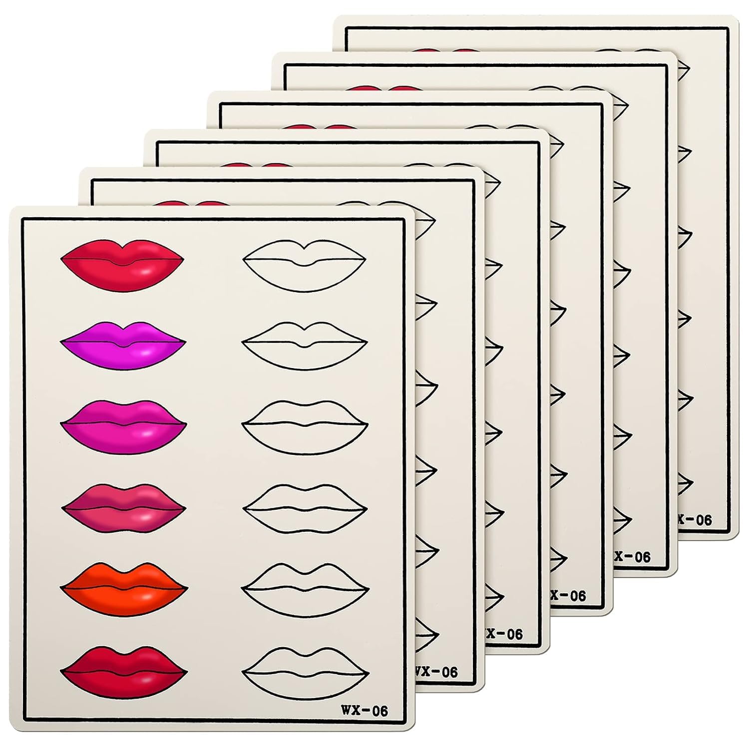 Aravli Microblading Lip Practice Skin for Makeup Artists and Beginners, Realistic Double-Sided Permanent Lip Makeup Practice Fake Skin Sheet for PMU Machine -1 Sheets-picture-39