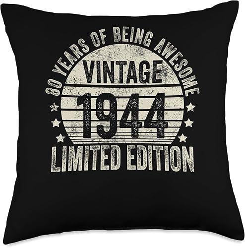 Miniatura 5 de Cojín retro de 80 cumpleaños para hombres y mujeres, 16 x 16 pulgadas, multicolor