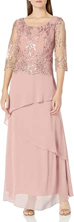 Le Bos Women's Embroidered Trim Pleated Sleeve Tiered Jacket Dress - Elegant Party & Wedding Guest Dress - View #9