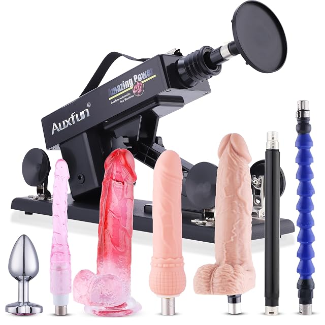 Sex Machine Dildo Machine with 3XLR Connector Fuck Machine with Realistic Dildo Thrusting Machine Sex Toys 8 Attachments