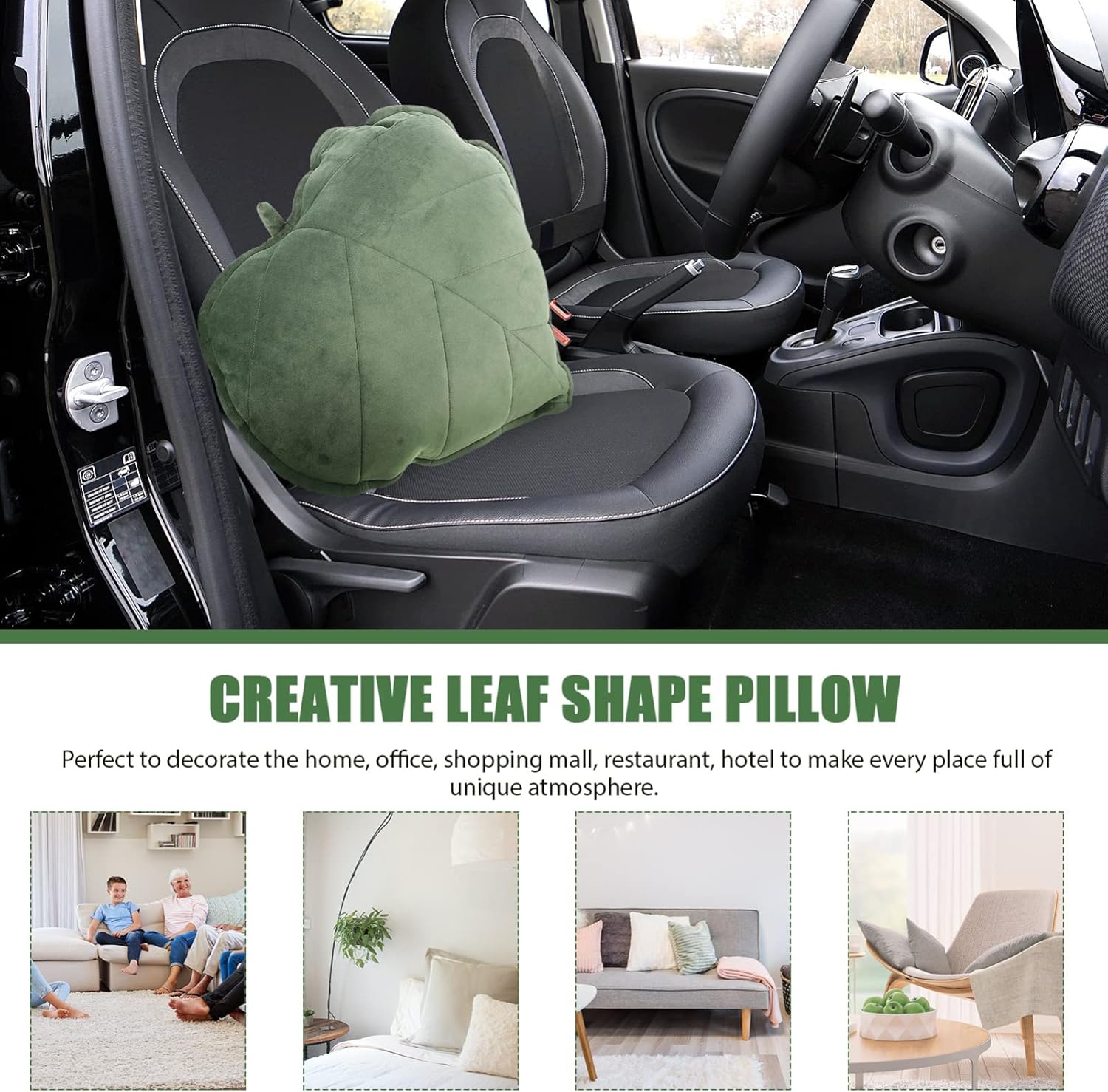 MAGICLULU Stuffed Leaf Pillow Leaf Shaped Throw Pillow Soft 3D Pillows Decorative Plant Shaped Throw Pillow Cushion for Bedroom Sofa Couch Car Chair Plush Cushion