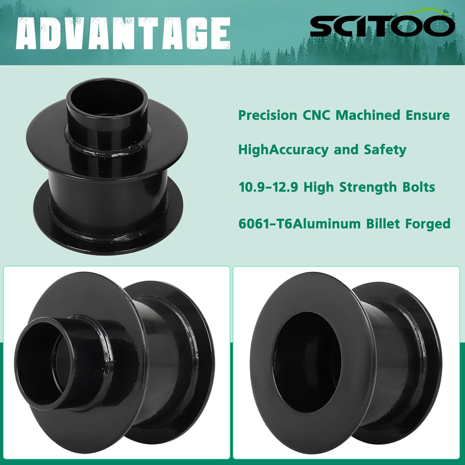 SCITOO 3.5" Front Lift Leveling Kit Fit for Ford for F-250 Super Duty 2005-2023 for F-350 Super Duty 2005-2023-Lifting Height is not Equal to Actual Thickness Coil Spring Spacer 2pc