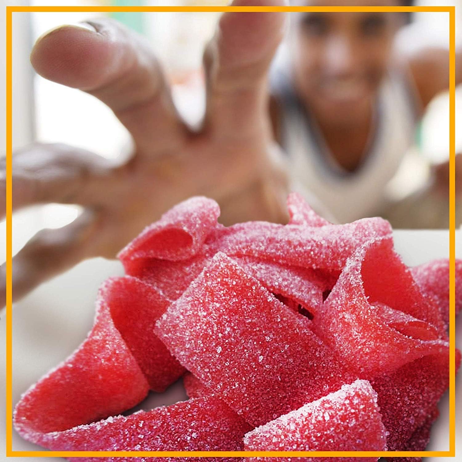 Crack Seed Lychee Belt Strips with Li Hing Mui Plum Powder - Hawaiian Favorite - Sweet & Sour Soft Gummy Candy (2.7 oz)