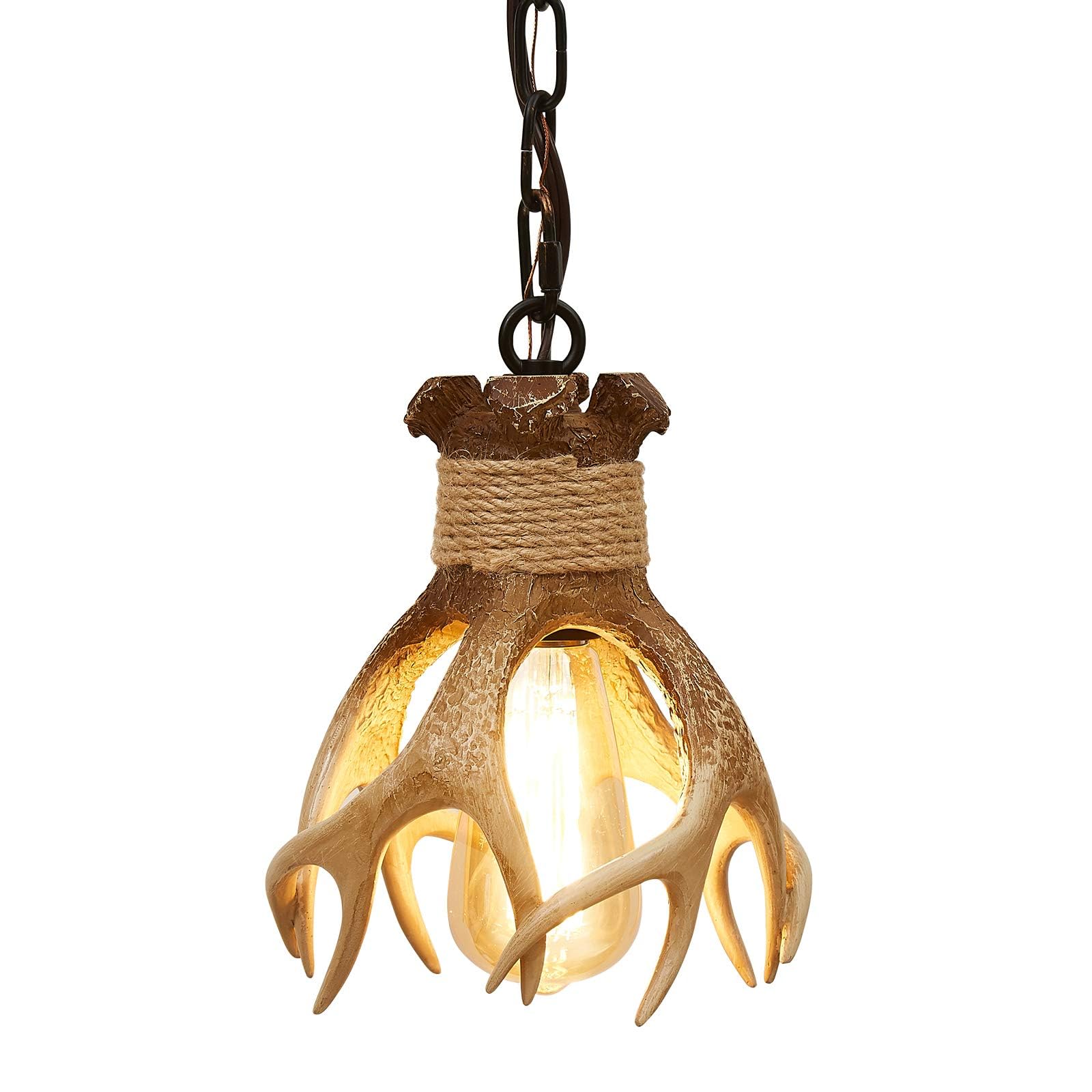 Lampada a sospensione Mini Antler Lampada a sospensione a sospensione per fattoria per isola cucina Sala da pranzo Lavandino Bagno Ristorante Luce Piccola lampada a sospensione Antler