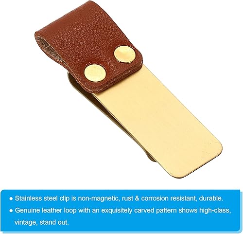 Miniatura 9 de PATIKIL Bucle para bolígrafo, paquete de 3 unidades de cuero para cuaderno de viajero, soporte para lápices, marcador de manga tallada con clip de