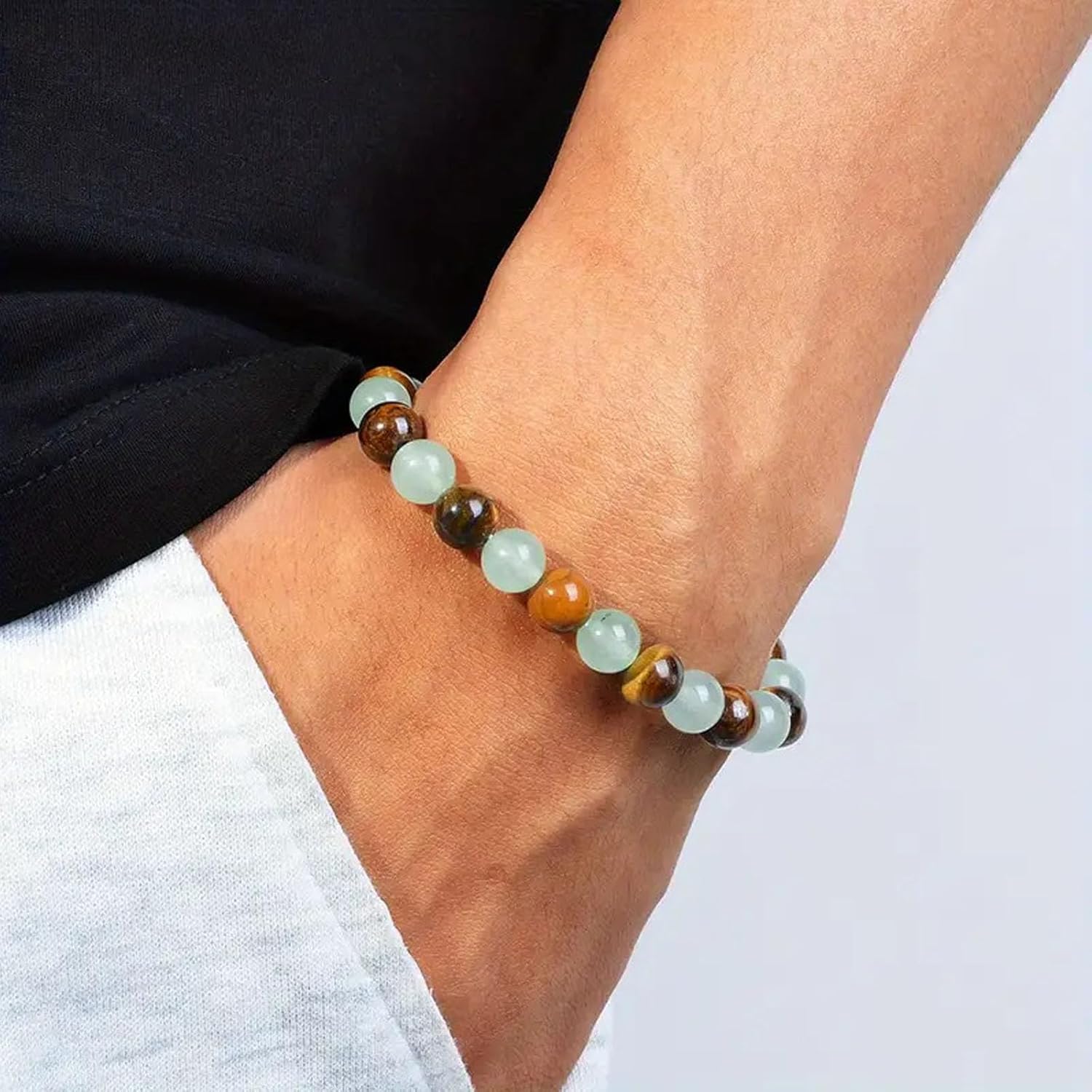 Wealth Guardian Crystal Bracelet – Aventurine & Tiger-Eye, Money Wealth Success Bracelet Natural Healing Crystal Stone Bracelets FengShui Wealth And Luck Bracelets Good Luck Spiritual Jewelry Gifts for Women Men - Image 2