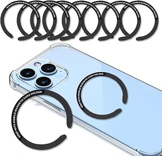 Anillo de Metal Magnético 10 piezas, Anillo magnético para celular, para Celular Auto Cargador Magnético Safe, Compatible con iPhone 15 14 13 12 Pro MAX Mini, Galaxy S23 S22 Ultra, Xiaomi, Redmi