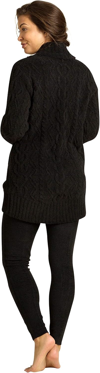 Barefoot Dreams CozyChic Cable Shawl Cardi, Long Fine Knit Open Front Cardigans at  Women’s Clothing store