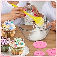 Vista 5 de Pimoys 4 moldes de flores y lazos para chocolate, moldes de chocolate con lazo, molde de silicona para tartas, molde de caramelo para el día de San