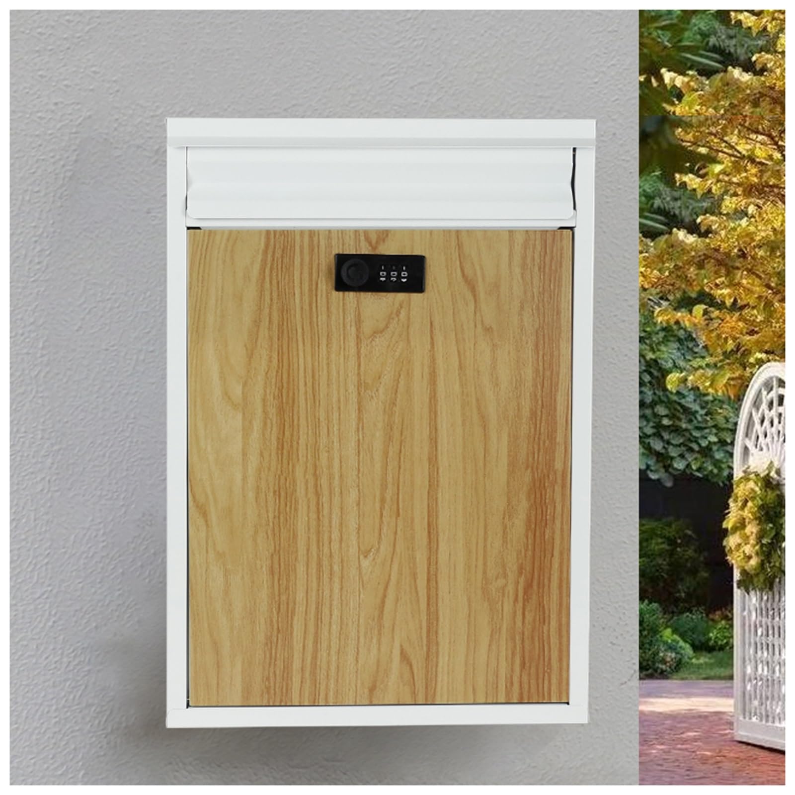 NQNFWCRJ Home Wall Mounted Mailbox with Adjustable Combination Lock Galvanized Sheet Mailboxes Outdoor Rainproof Parcel Boxes Multiple Colors Available