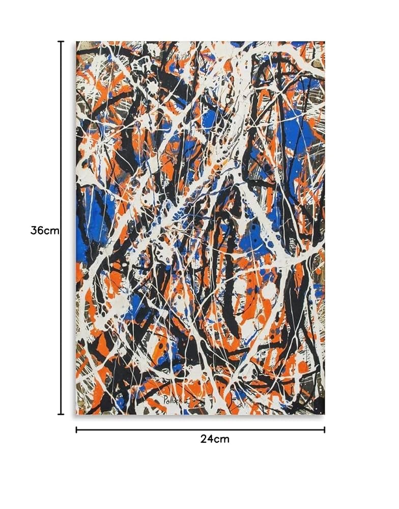 ジャクソン ポロック風抽象画　作者不詳　額43×52絵32×41cmF6サイス ジャクソン ポロック風抽象画 作者不詳 額43×52絵32×41cmF6