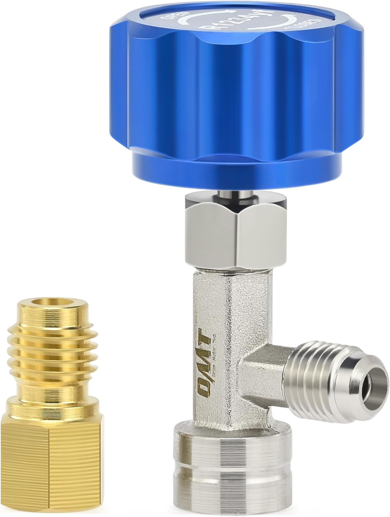 Orion Motor Tech R1234yf Self Sealing Can Tap, for Self Sealing R1234yf Refrigerant Recharge, Self Sealing R1234yf Refrigerant Dispenser with 1/4" to LH Threading 1/2" Adapters for Refilling AC System