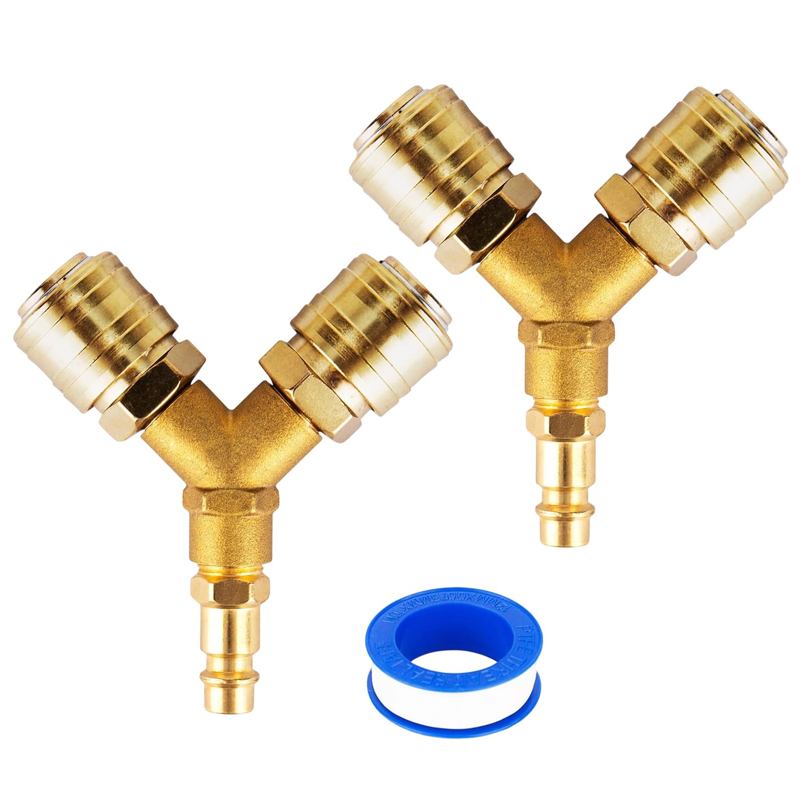Compressed Air Distributors Hose Quick Coupler Tees for Various Equipment Y Splitters Hose Coupler Distributor with Couplings