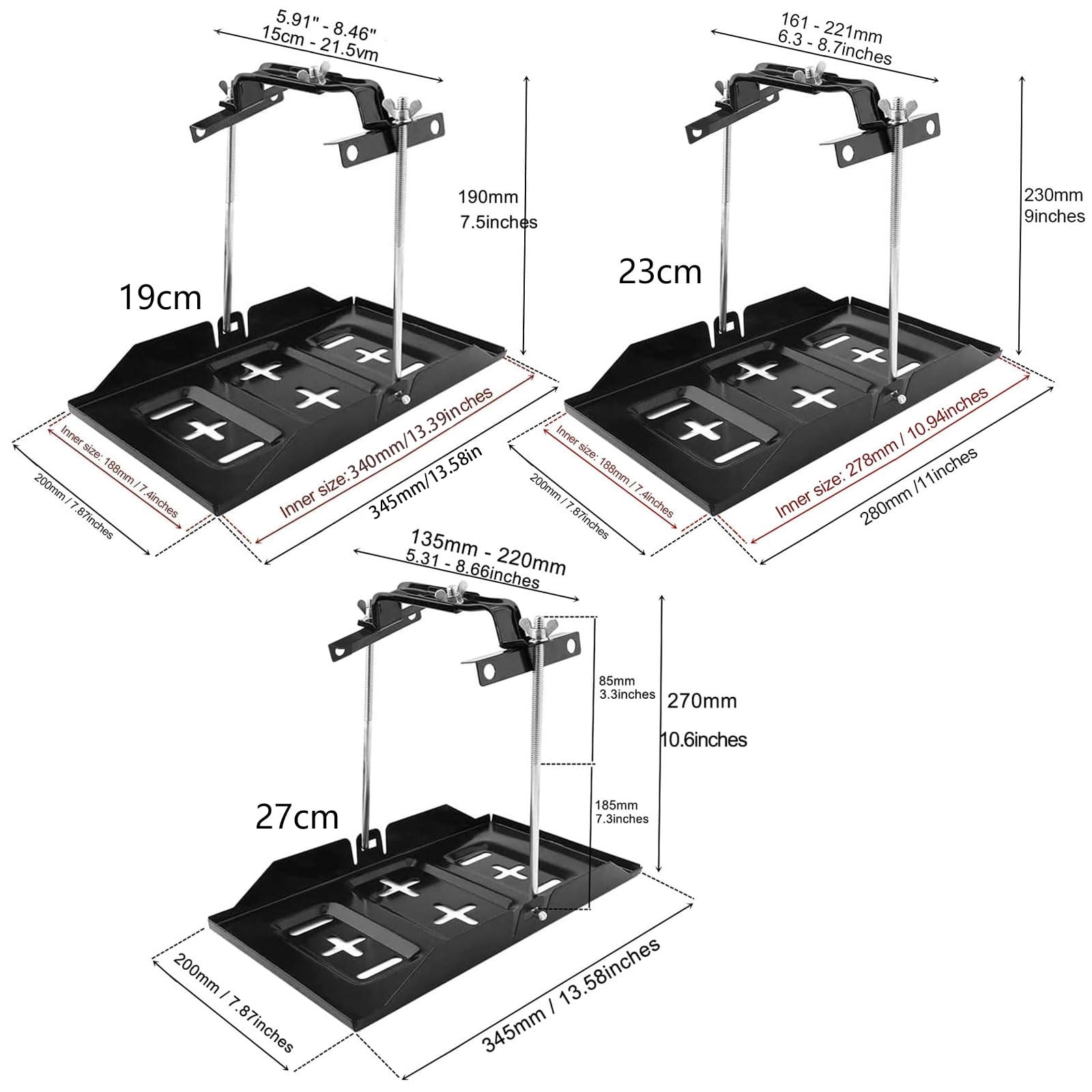 Morsetto per Batteria per Veicoli Extra Large, Cinturino in Metallo Regolabile, Installazione Semplice per Un ' Alimentazione automobilistica Stabile e, Potente Proprietario della Batteria