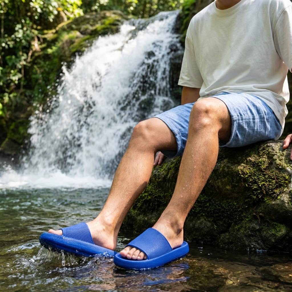 CUSHIONAIRE Tobogán de Piscina de recuperación Feather Cloud para Hombre con +Comfort