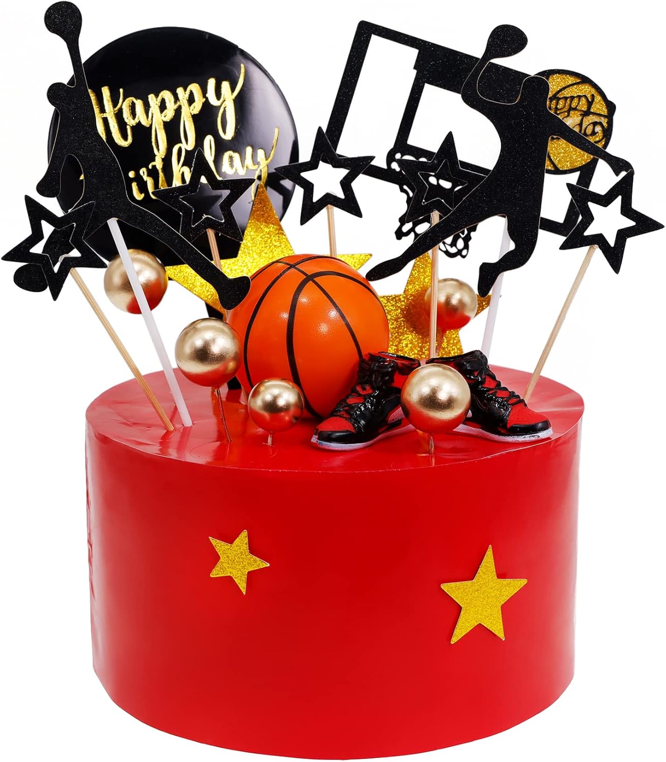 23 PCS Basketball Cake Toppers, Basketball Theme Cupcake