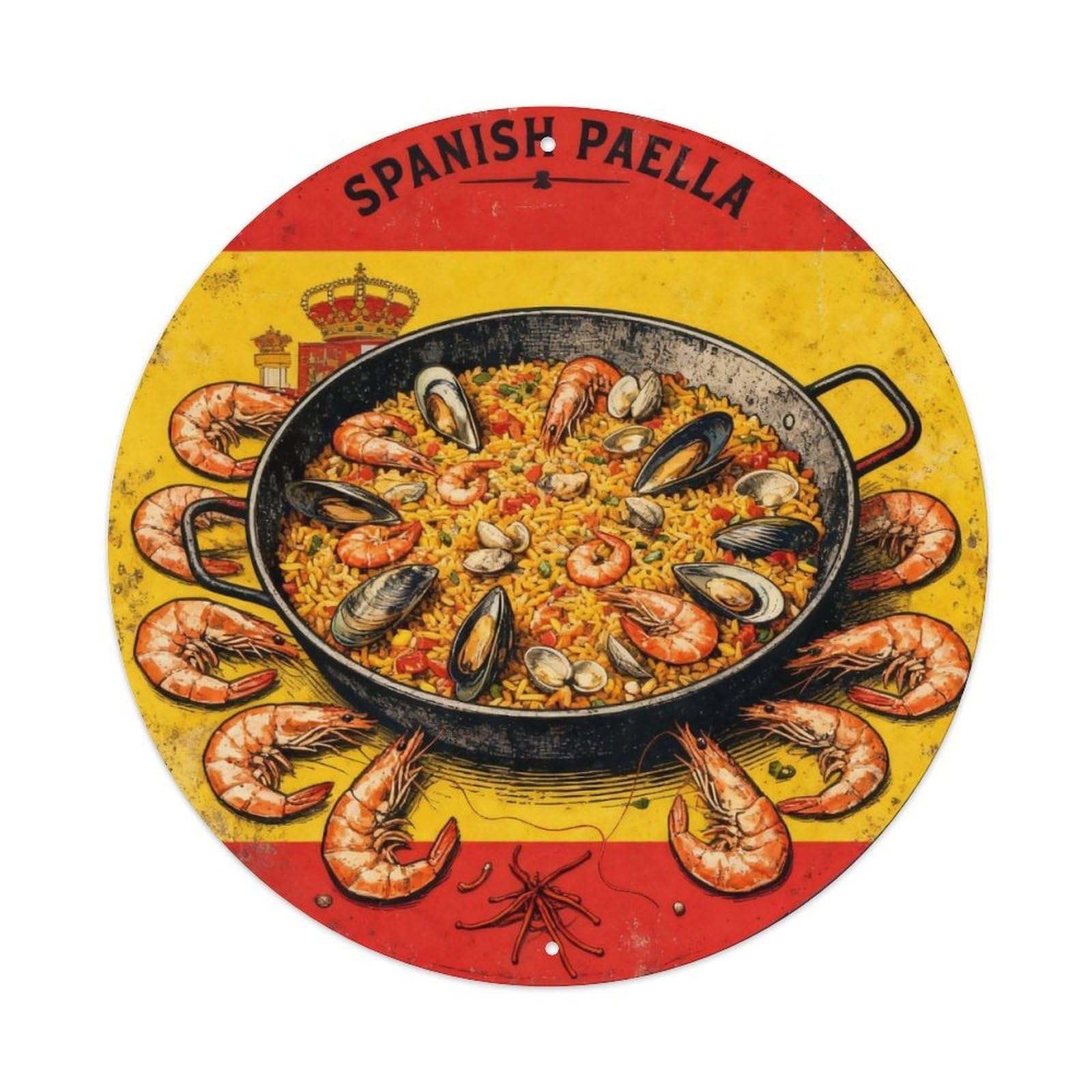 Spanish Paella Retro Tin Sign Metal Tin Sign Plaque