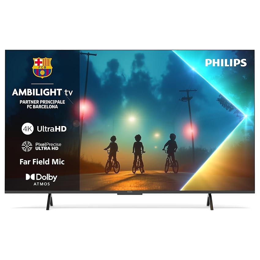 Philips Ambilight 55PUS8200 4K LED Smart TV - Display 55’’ con piattaforma Titan OS, Pixel Precise Ultra HD e Dolby Atmos Sound - Funziona con Alexa e Google Voice Assistant