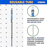 Vista 8 de SOMADA Broca de barrena de 3/4 pulgadas x 17 pulgadas para madera, vástago hexagonal de 3/8 pulgadas de una pieza, broca de barrena larga