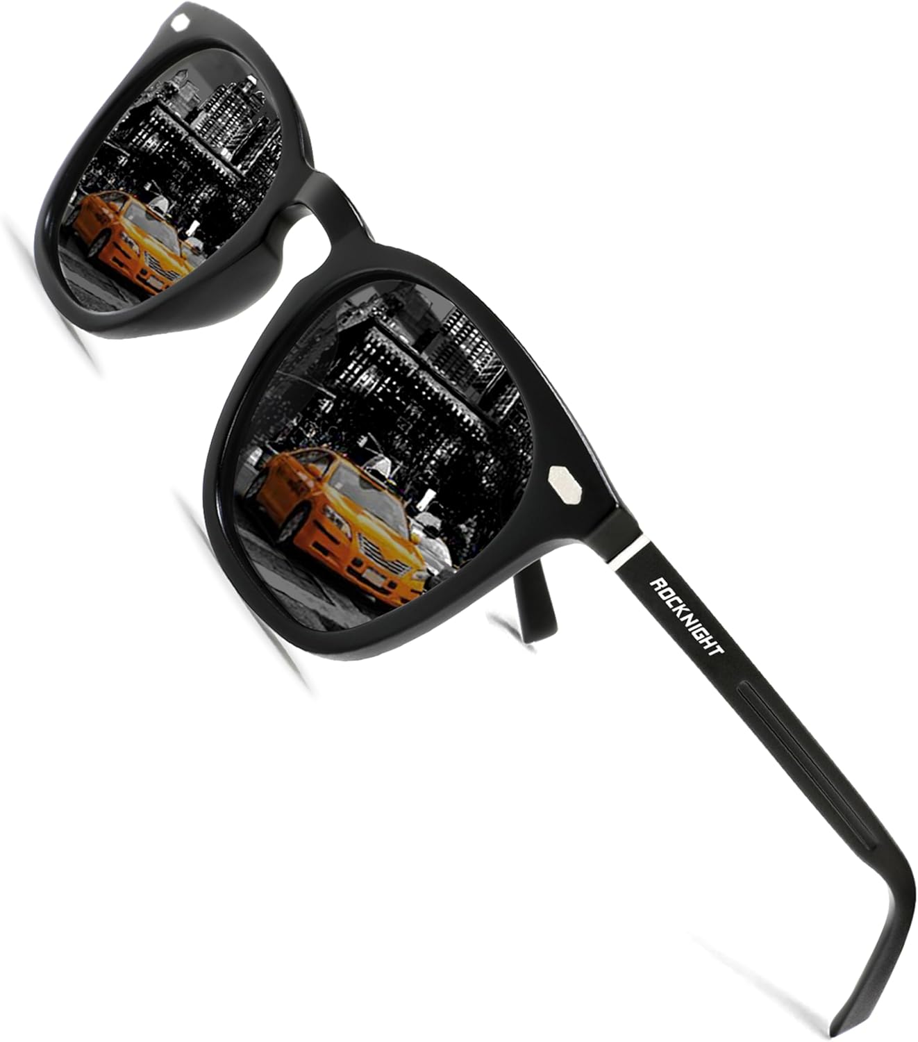 ROCKNIGHT Polarized Driving Sunglasses UV400 Protection Lightweight Al-Mg Metal Frame Outdoor Casual