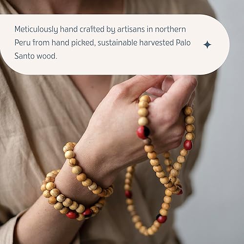 Miniatura 5 de Luna Sundara Collar Palo Santo hecho a mano en Perú altamente aromático y espiritualmente limpiador