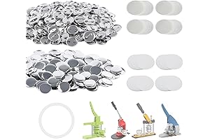 Button Maker Machine 500-Set Badge Parts Including Metal Shells, Metal Back Covers,...