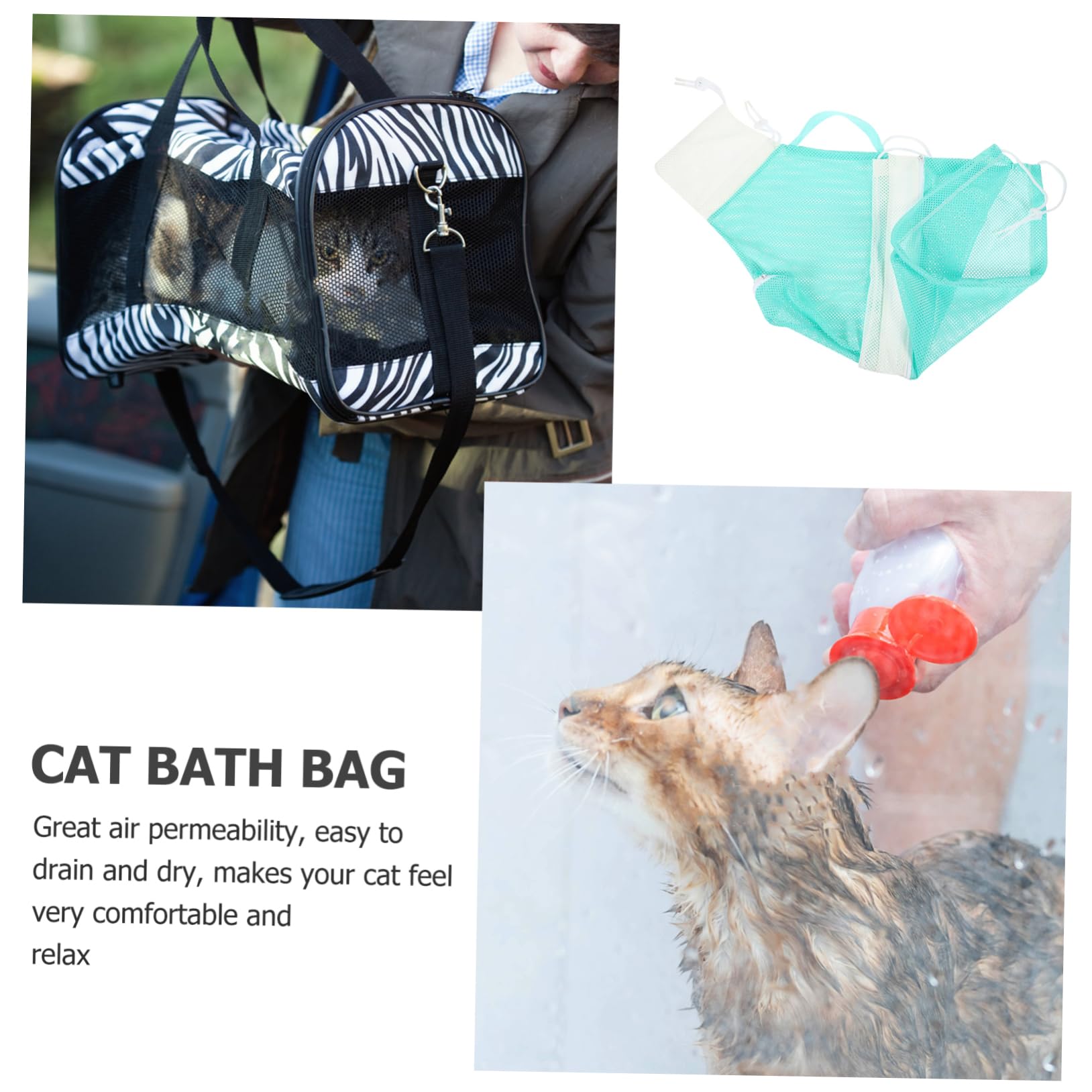 CIYODO Cat Washing Bag Breathable Mesh Pet Bag Convenient for Bathing Nail Cutting Medication