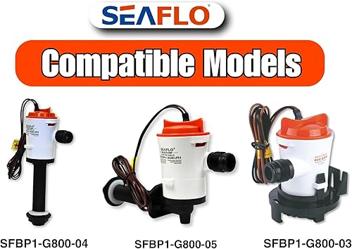 Miniatura 3 de SEAFLO Motor de cartucho de repuesto para bomba de sentina, LivewellBaitwell de 12 V, 800 GPH, compatible con los modelos SEAFLO SFBP1-G800-03,