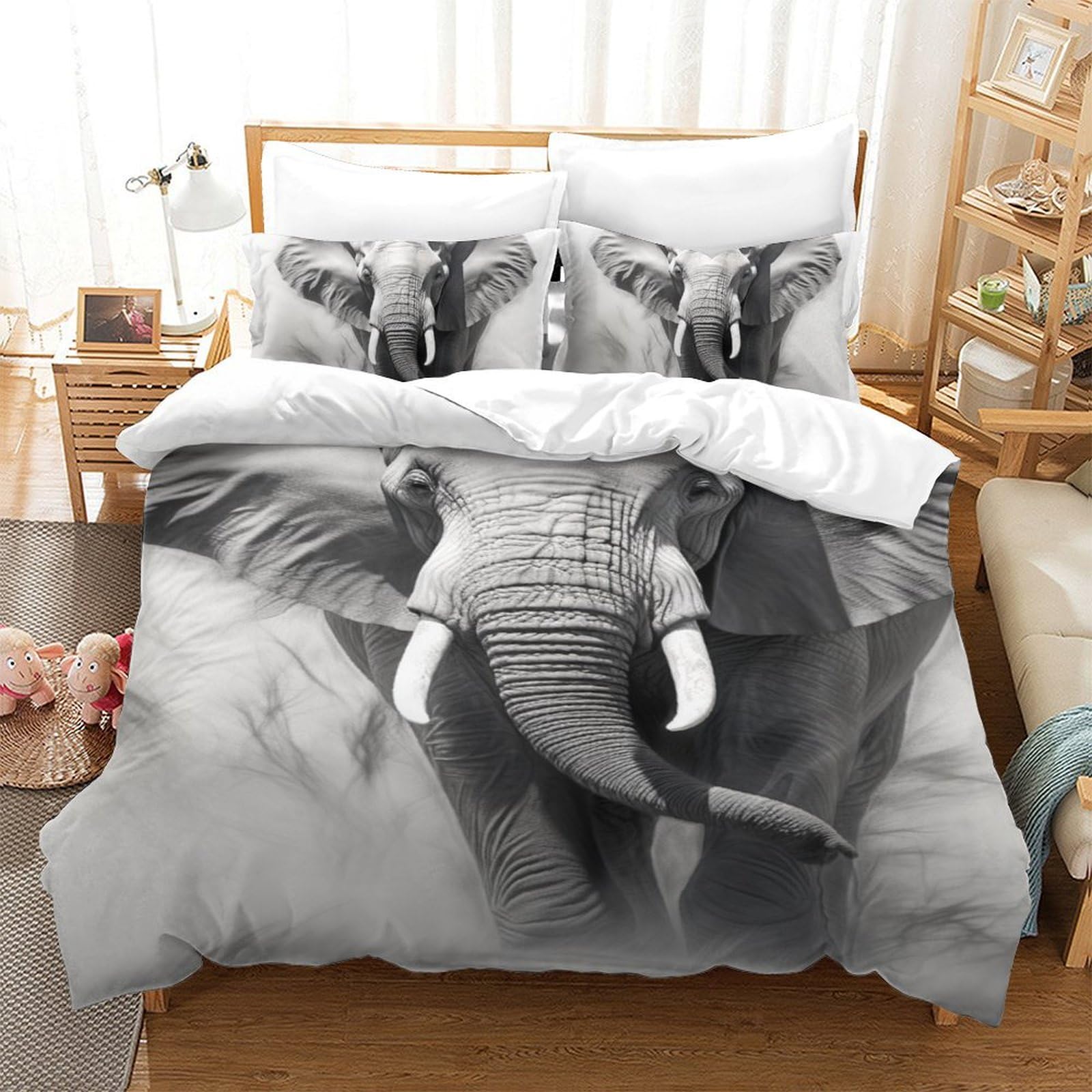 Housse de couette éléphant 3D respirante pour sublimer la chambre d'un adolescent ou enfant