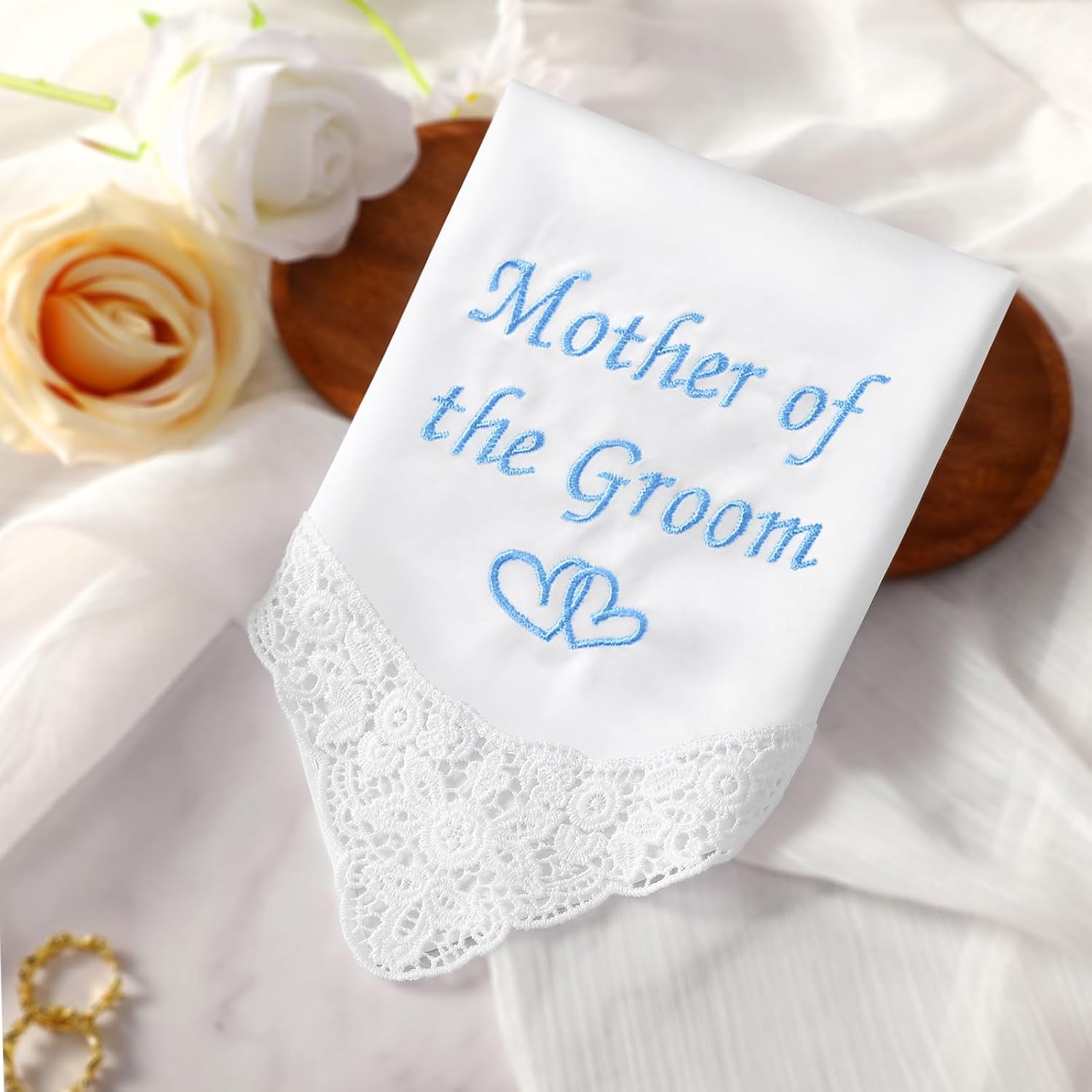 Mother of the Bride Handkerchief Wedding Handkerchiefs Something Blue Gift for Mother of the Groom Keepsake Hanky - Image 6