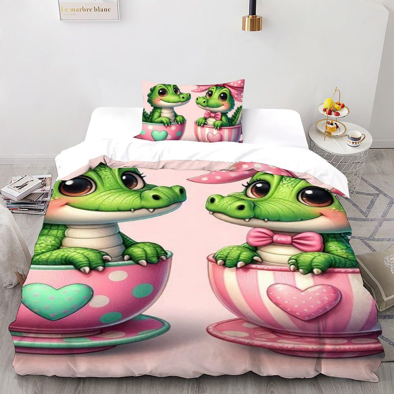 Housse de couette crocodile microfibre thermorégulatrice 135x200 cm