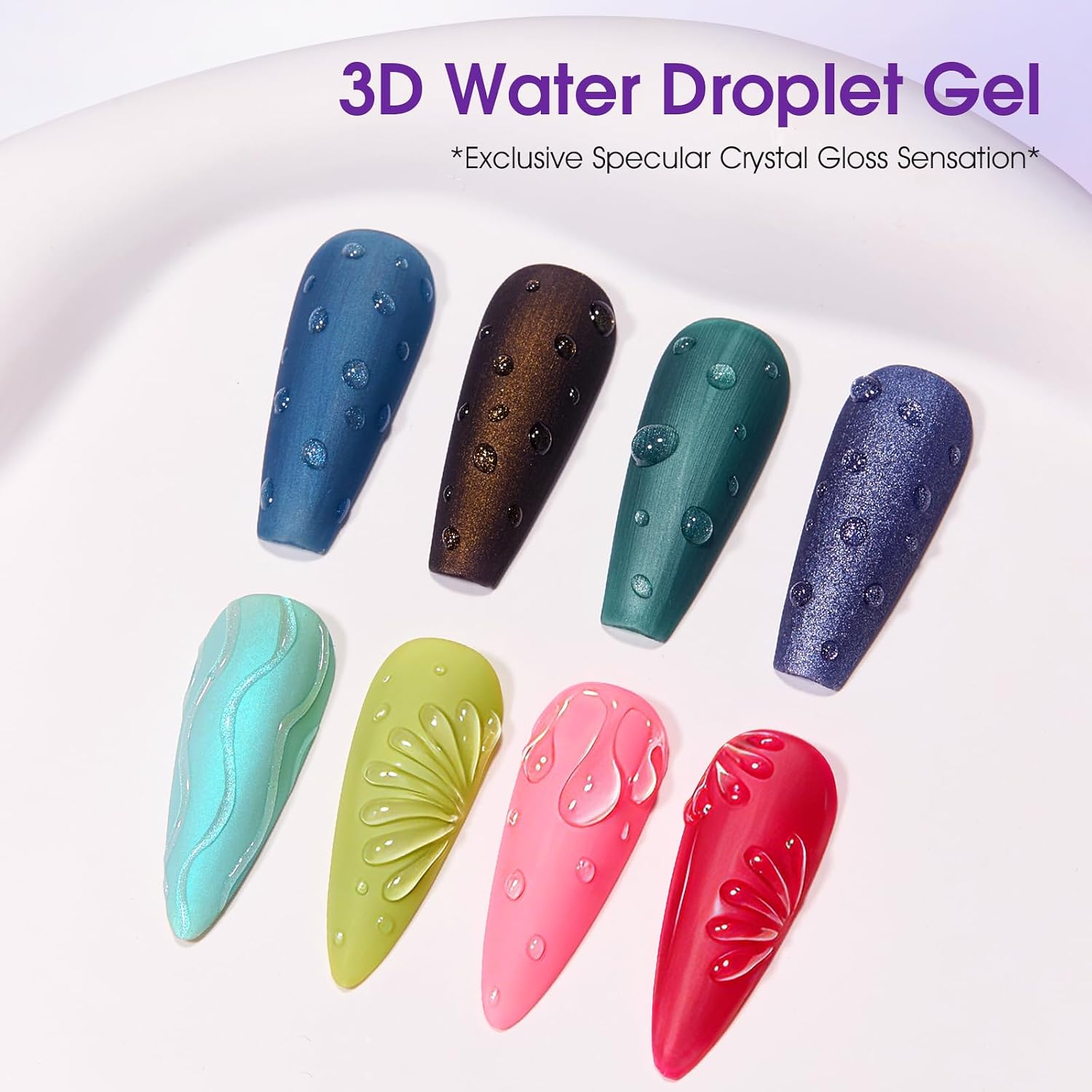 3D Nail Gel Clear Sculpting Gel for Nail Art, Water Droplet Rain Drop Effect, for Design, Carving, Painting, Rhinestone Glue, Soak Off UV/LED Manicure DIY Home -15ML