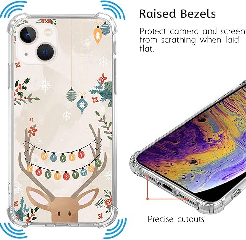 Miniatura 4 de Funda de teléfono de Navidad para iPhone 13, bonita funda de reno de Papá Noel de Navidad para niñas, niños, mujeres y hombres, funda de TPU única
