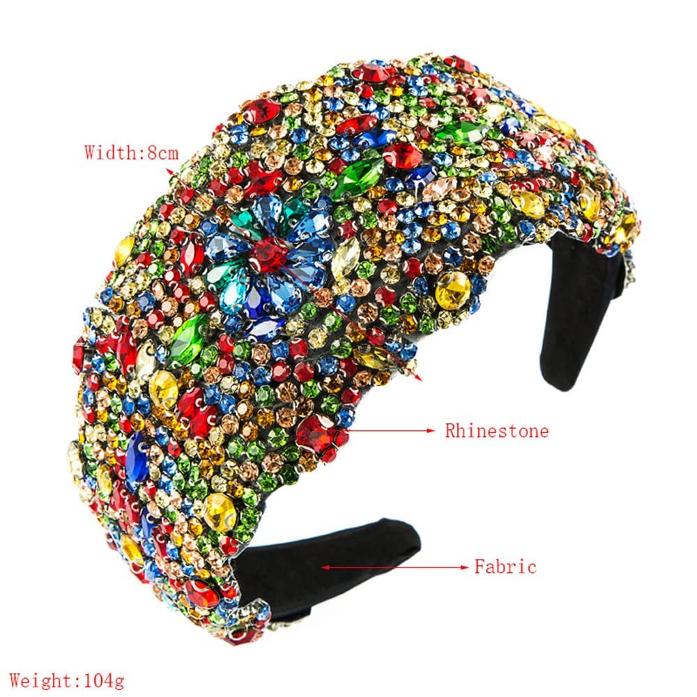 QTMY Diademas de cristal de diamantes de imitación para mujer,Accesorios de aro para el cabello, joyería para la cabeza, 562Colorful