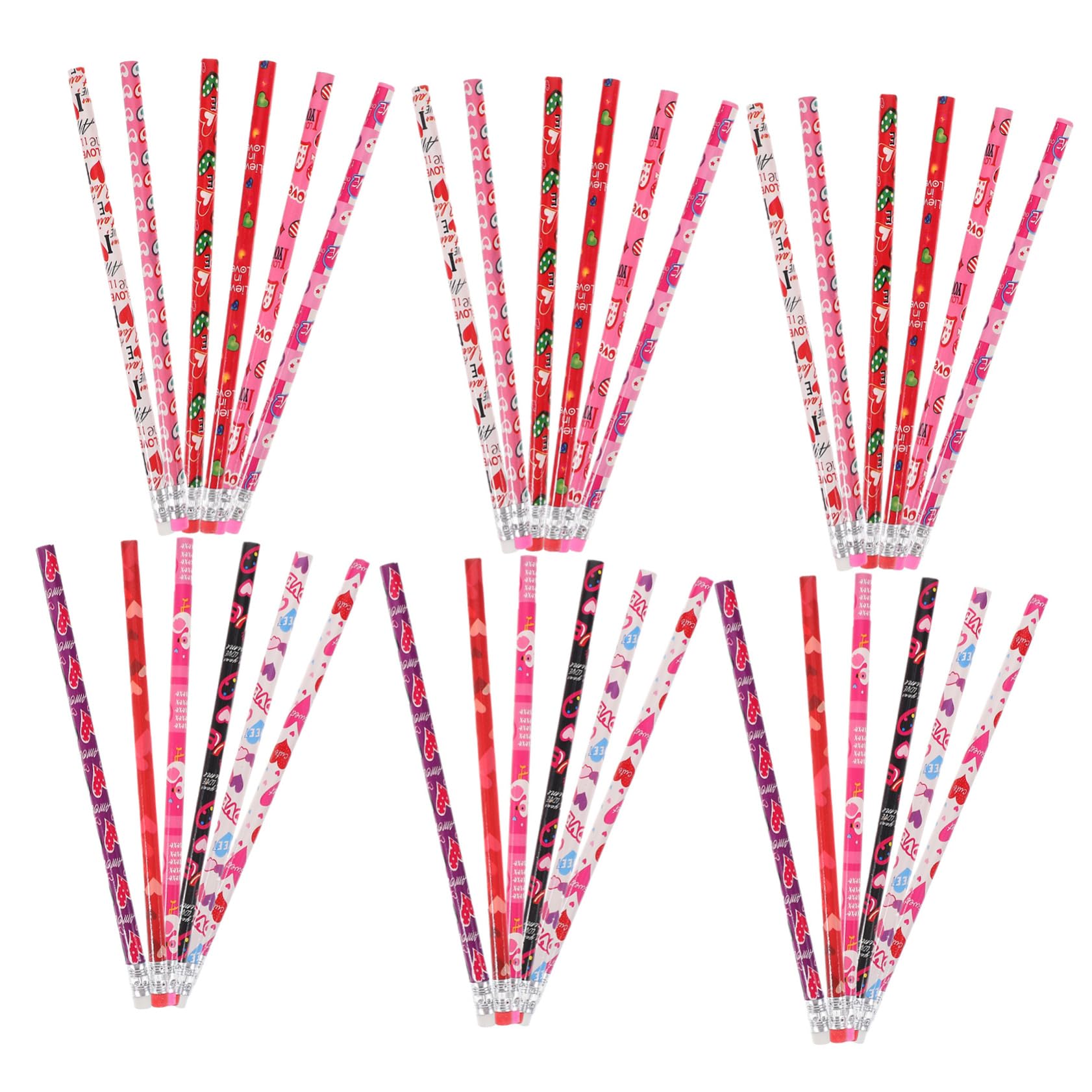 VILLCASE 5 Sätze Valentinstag Bleistift Pastell Textmarker Bleistifte Für Erwachsene Bleistift Pastelle Bleistifte Pastellstifte Doppelt Geknetet Einziehbar Led Radiergummi 48 Stück * 5