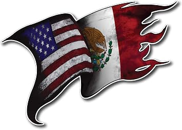 Mexican Flag Sticker Tattered Waving Country Mexico Stickers Mexican Decal Bumper Sticker for Car Truck SUV Vehicle Peel and Stick 3m Vinyl Graphic Window Automobile