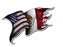 Decals by Haley Mexican Flag Sticker Tattered Waving Country Mexico Stickers Mexican Decal Bumper Sticker for Car Truck SUV Vehicle Peel and Stick 3m Vinyl Graphic Window Automobile