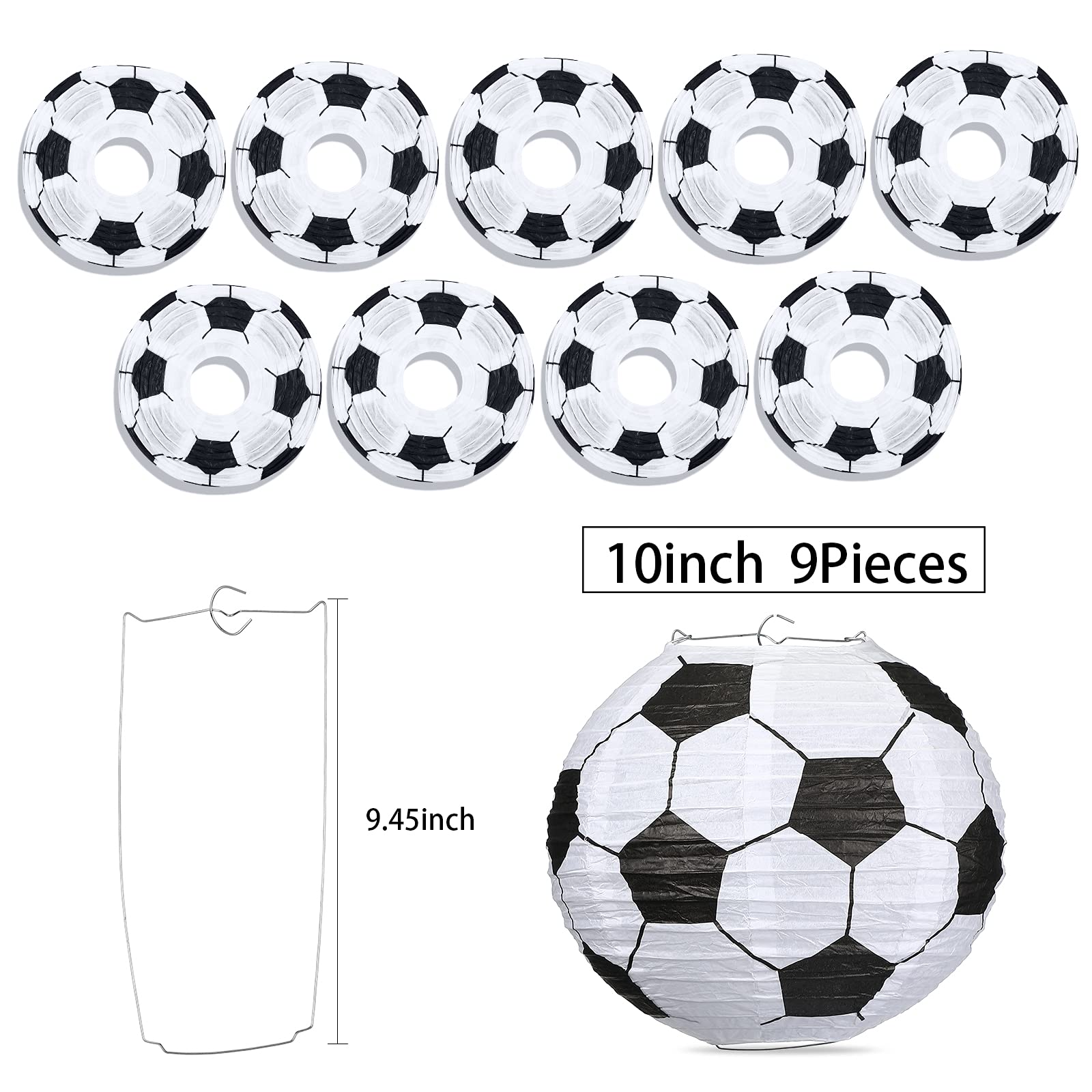 9 sztuk 25 cm papierowe lampiony do piłki nożnej, piłka sportowa, papierowa latarnia, piłka nożna, papierowa latarnia dla dzieci, urodziny, przyjęcie, sport, bar, piłka nożna, gra, impreza, upominek
