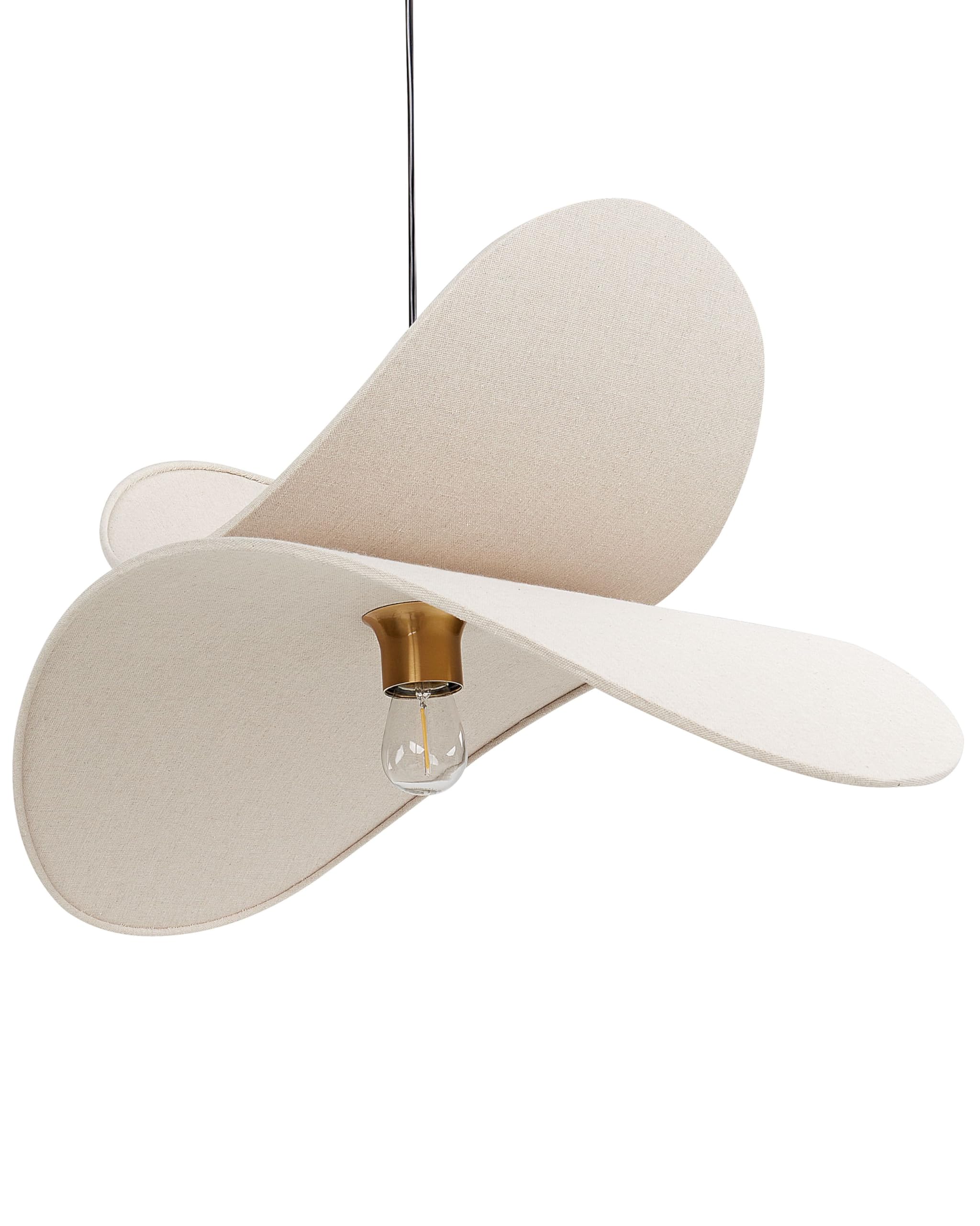 Beliani Hängelampe Leinen Stoffschirm beige/gold 1-flammig Glühbirnen-Optik Mascota