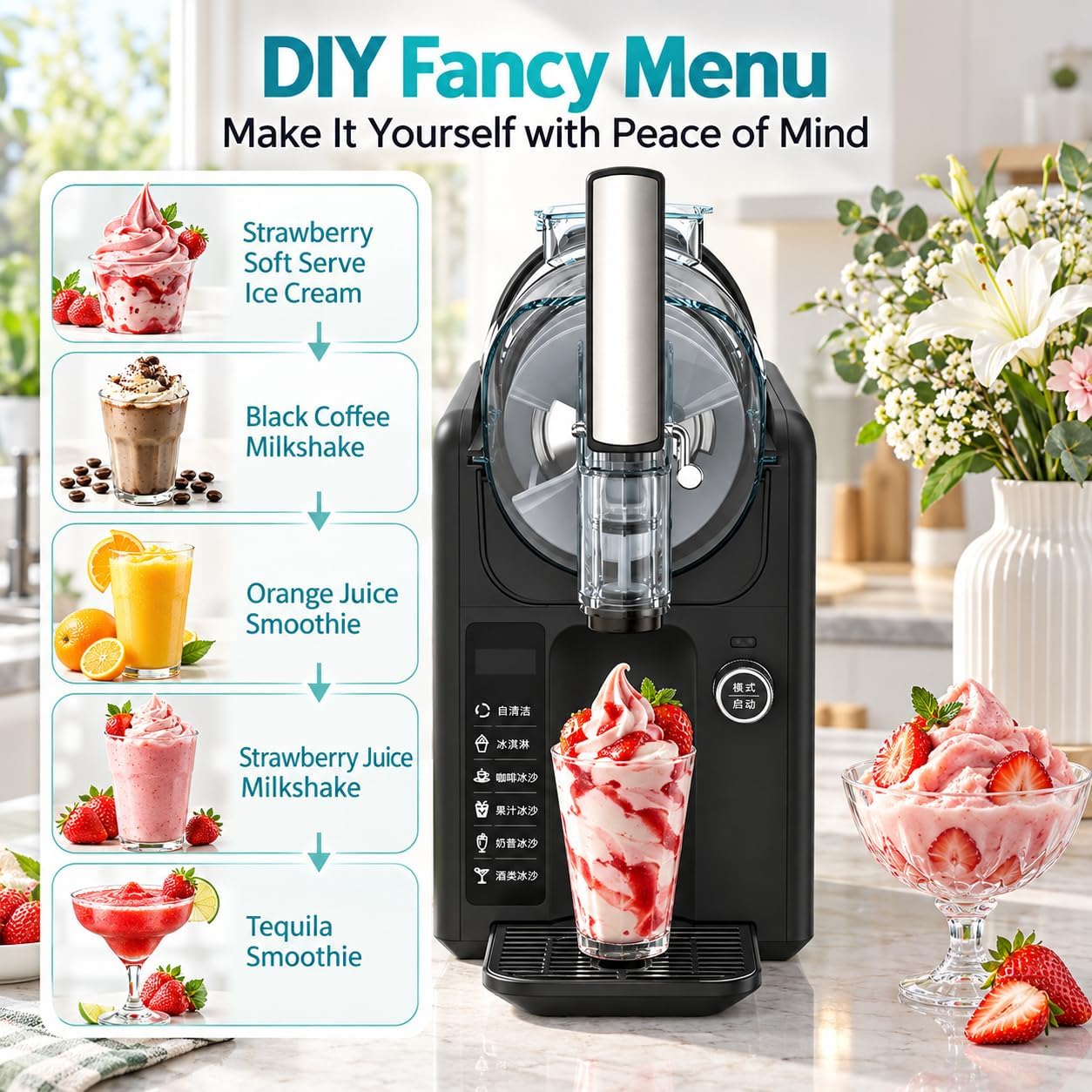 2L Slushy Maker 185W con 5 programmi preimpostati autopulenti