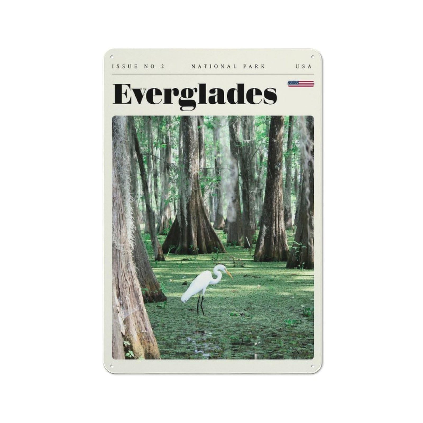 Junmoney Style-17 Metal Wall Sign 30X20cm Featuring Everglades National Park Travel Art For Bar Or Restaurant, Gift For Bar Decor Enthusiasts During The Christmas Season