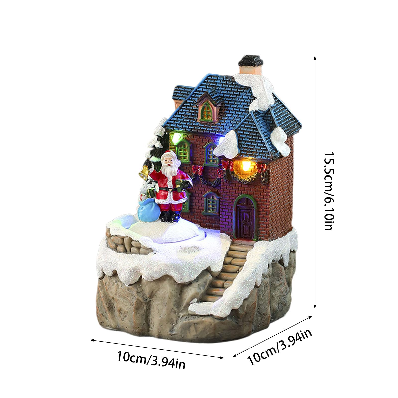 Weihnachtshütten Spieluhr mit rotierendem Weihnachtsmann, Weihnachts Spieluhr, Heimdekoration für, Männer, Frauen, Geschenk, Gebäudedekoration