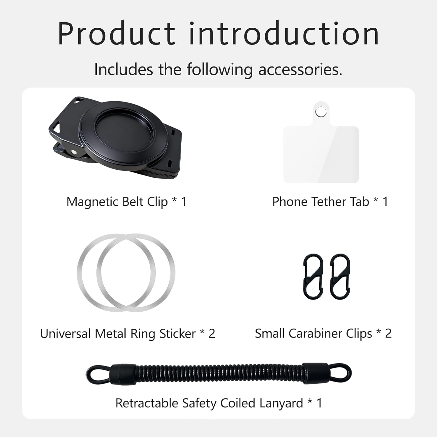Magnetic Belt Clip Phone Holder with Anti Theft Phone Chain, for Hiking Travel Outdoor Climbing,Cellphone Holder, for All Cell Phone iPhone,Android
