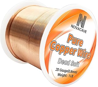 Copper Wire for Jewelry Making, Dead Soft 1 LB Spool Jewelry Wire (20 Gauge, 330Ft) for Beading, Electroculture Gardening,DIY Artwork