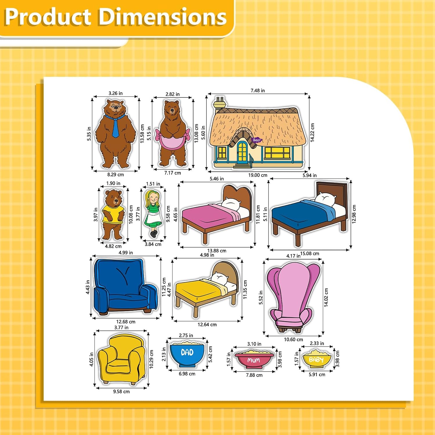 Goldilocks and the Three Bears Felt Board Stories Toddler Early Storytelling Learning Activities Felt Toys Interactive Play Kit for Kids