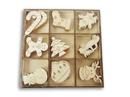 Mini Laser Cuts Wood Shape Christmas Holiday Mini Icons -